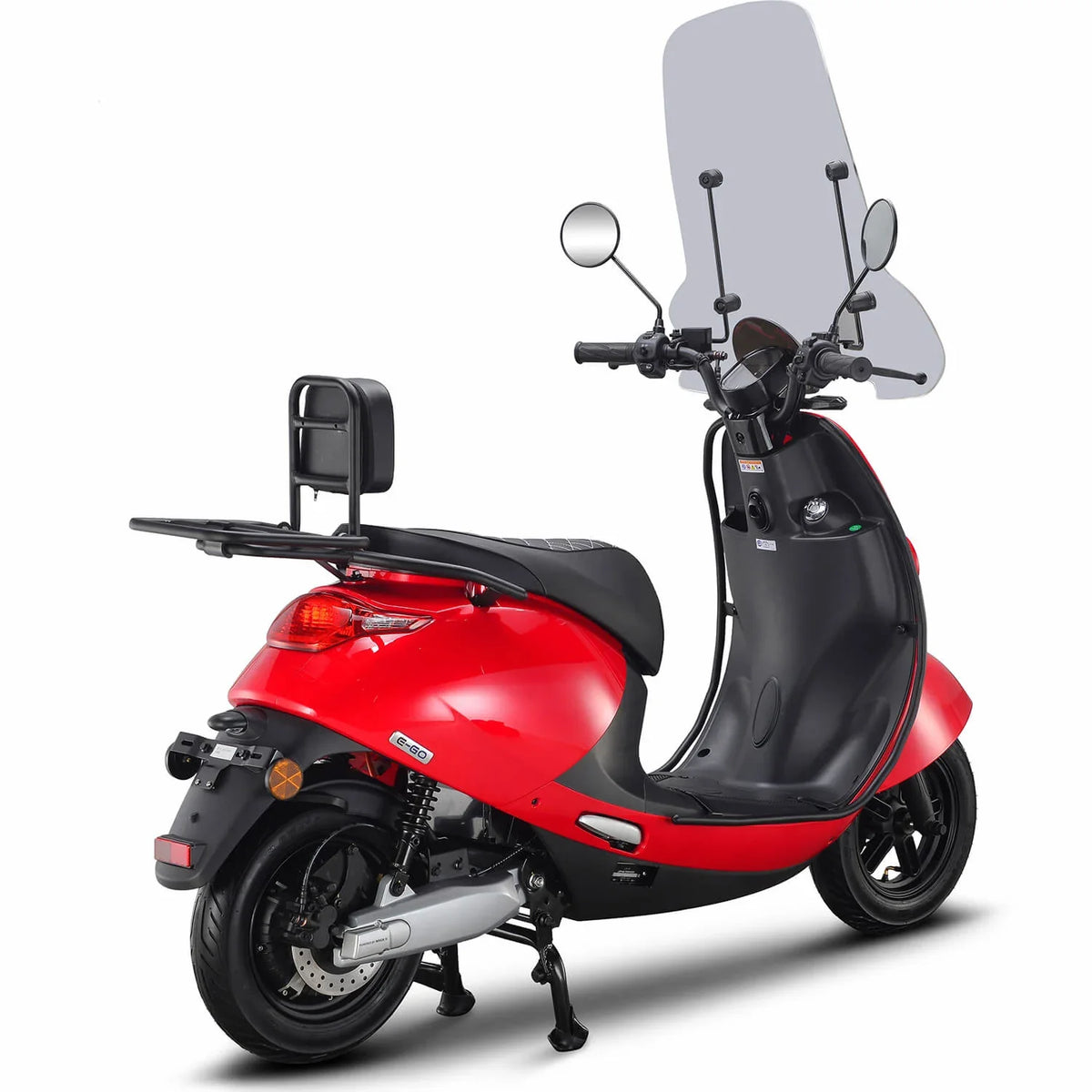IVA E-GO S3 rood elektrische scooter met snelheden tot 25 km/h, zichtbaar met rode kleur en compacte ontwerp.
