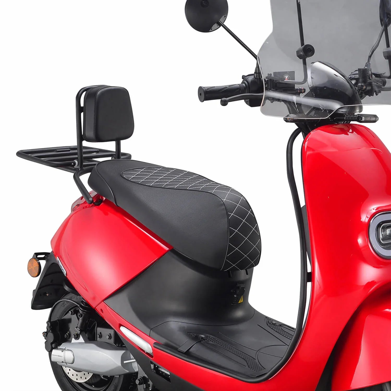 IVA E-GO S3 rood elektrische scooter met snelheidslimiet van 25 km/h, geschikt voor stadsvervoer en recreatief gebruik.